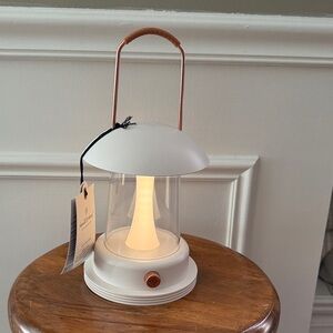Hearth & Hand Cream Lantern with Tan Handle